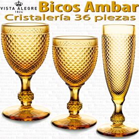 Cristalería 36 copas Vista Alegre Bicos / Picos AMBAR