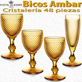 Cristalería 48 copas Vista Alegre Bicos / Picos AMBAR