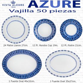 Azure lux Vista Alegre Vajilla completa 50 piezas