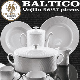 Vajilla Baltico 56/57 piezas Porcelanas Pontesa Santa Clara