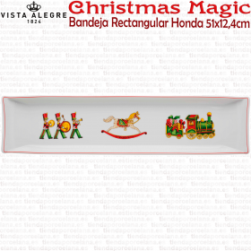 Bandeja Rectangular Honda 51x12,4cm. Vista Alegre CHRISTMAS MAGIC