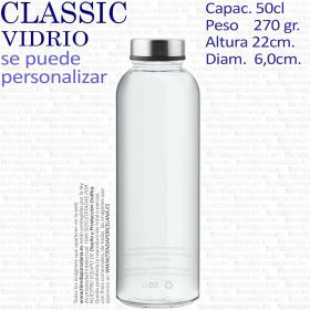Botella Verre Cristal Vidrio para regalo de empresa Clasica recta 50cl Culligan
Botellas de cristal y vidrio personalizadas y vitrificadas, vidriadas a 600ºC para hosteleria, cafeterias, restaurantes, hoteles horeca y empresas.