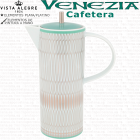 Cafetera VENEZIA verde y plata Vista Alegre Juego Café