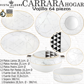 Vista Alegre CARRARA 64 piezas Vajilla porcelana