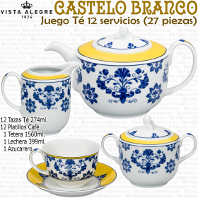 Juego de Té 12 servicios 27 piezas Vista Alegre Castelo Branco