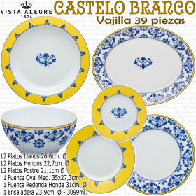 Casteo Branco Vajilla 39 piezas Porcelana Vista Alegre