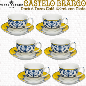 Pack 6 Tazas Café con Plato Vista Alegre Castelo Branco