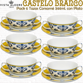 Juego 6 Tazas Consomé con Plato Vista Alegrte Castelo Branco