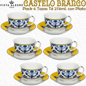 Set 6 Tazas de Té Vista Alegre CASTELO BRANCO