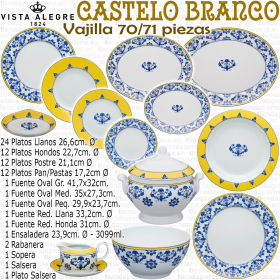 Vajilla 70 piezas CASTELO BRANCO Vista Alegre