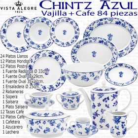 CHINTZ Vista Alegre Vajilla Vintage con Servicios de Café 84 piezas completa