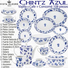 Vajillas Vista Alegre Chintz Azul Flores