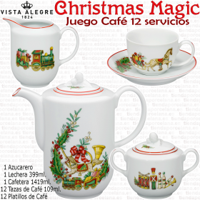 Juego de Café 12 Servicios (27 piezas) Vista Alegre CHRISTMAS MAGIC 