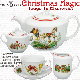 Juego de Té para Navidad Christmas Magic Vista Alegre Porcelana