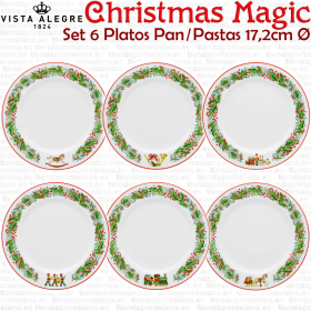 Platos Navidad Pan Pastas Vista Alegre Christmas Magic