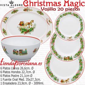 Vajilla Navidad Vista Alegre CHRISTMAS MAGIC 20 piezas