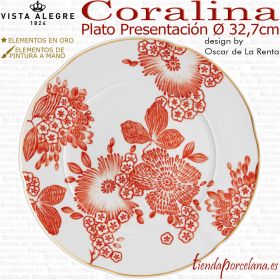 CORALINA Bajo Plato Presentación Porcelana Vista Alegre Oscar de la Renta