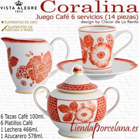 Coralina Oscar de la Renta Juego Café Vista Alegre