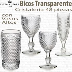 Cristaleria Bicos Picos 48 piezas con Vasos Altos Vista Alegre