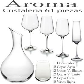 Cristalería barata 61 piezas Aroma Vista Alegre - Copas + Vasos + Decantador