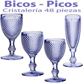 Cristaleria completa 48 piezas Bicos - Picos Vista Alegre Azul Labanda