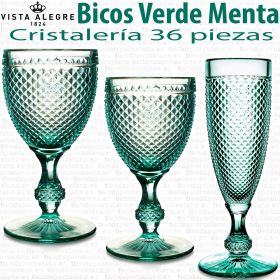 Cristalería 36 piezas Vista Alegre BICOS / PICOS VERDE MENTA