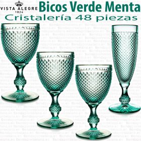 Cristalería 48 copas Vista Alegre Atlantis Bicos - Picos Verde Menta