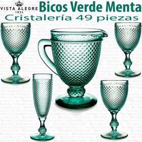 Cristalería de mesa 49 copas con Jarra de Agua Bicos - Picos