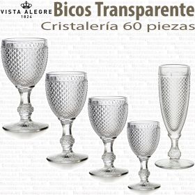 Cristalería 60 copas Bicos - Picos Transparente Vista Alegre Atlantis, cristaleria completa, de alta calidad y barata