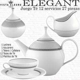 Juego Té 12 servicios 27 piezas Vista Alegre ELEGANT