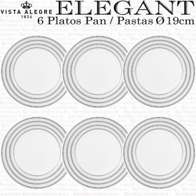 Vista Alegre ELEGANT Pack 6 Platos Pan / Pastas Ø 19cm