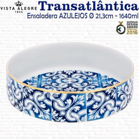 Ensaladera Individual AZULEJOS 21,3cm. Vista Alegre TRANSATLÁNTICA