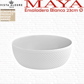 MAYA Vista Alegre Ensaladera Blanca Relieve Pequeña 23cm Ø