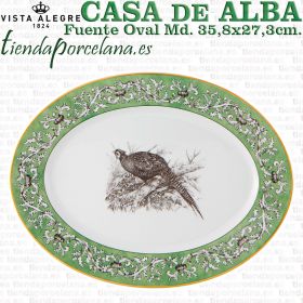 CASA DE ALBA Fuente Oval Mediana Vista Alegre Porcelana