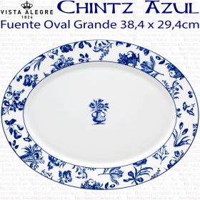 Fuente Oval Grande 38,4 x 29,4cm Vista Alegre CHINTZ AZUL