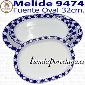 Fuente Ovalada Mediana 32cm Porcelanas Pontesa Melide 9474 Vajillas Santa Clara