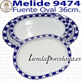 Fuente Ovalada grande Melide 9474 Porcelanas Pontes Vajilla Santa Clara