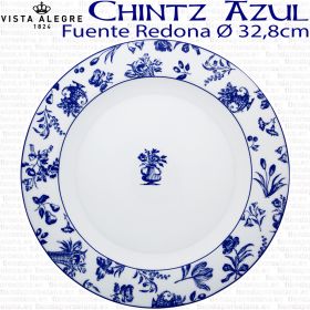 Fuente Redonda 32,8cm Ø Flores Vista Alegre CHINTZ AZUL