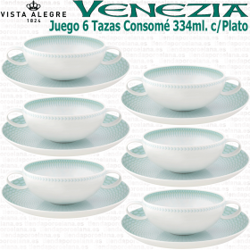 Pack 6 Tazas Consomé con Plato VENEZIA Vista Alegre