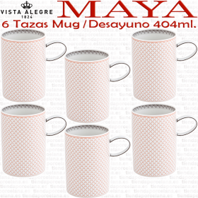 Vista Alegre MAYA juego 6 Tazas Mug Desayuno 404ml