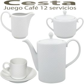 Juego Café elegante 12 servicios 27 piezas Vista Alegre Hollywood Cesta, servico de café barato.