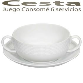 Juego Consomé 6 servicios (12 piezas) Cesta Vista Alegre, servicio de Café, Té y Consomé en nuestra tienda online especializada en vajillas, cristalerías y cuberterías, menaje de mesa y cocina