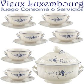 Juego de Consomé 6 Servicios 13 piezas Villeroy & Boch ALT VIEUX LUXEMBURG