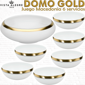 Vista Alegre Domo Oro Gold Juego Macedonia 6 servicios 7 piezas