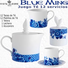 Juego Té Blue Ming Vista Alegre 12 servicios 27 piezas