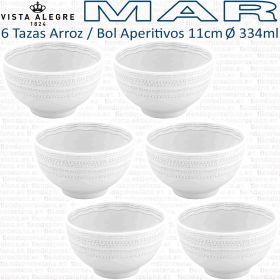 6 Tazas Arroz / Bol Aperitivos 11cm Ø 334ml. Vista Alegre colección MAR