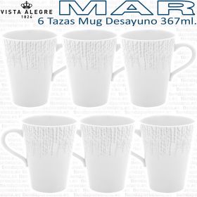 Pack 6 Tazas Mug Desayuno 367ml. Vista Alegre colección MAR