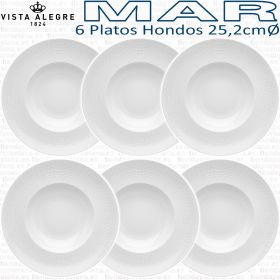 MAR Vista Alegre colección 6 Platos Hondos 25,2cm Ø