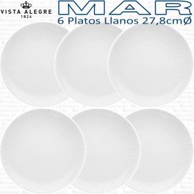 6 Platos Llanos 27,8cm Ø Vista Alegre colección MAR