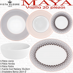 Maya Vista Alegre Vajilla 20 piezas